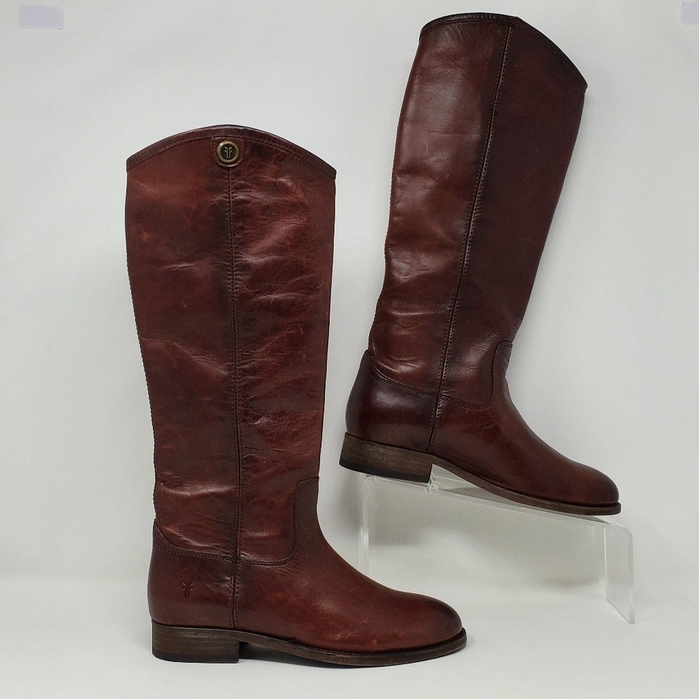 Frye Redwood Melissa Button 2 Pull On Leather Boots 3475448-RDD Womens Sz 5.5B